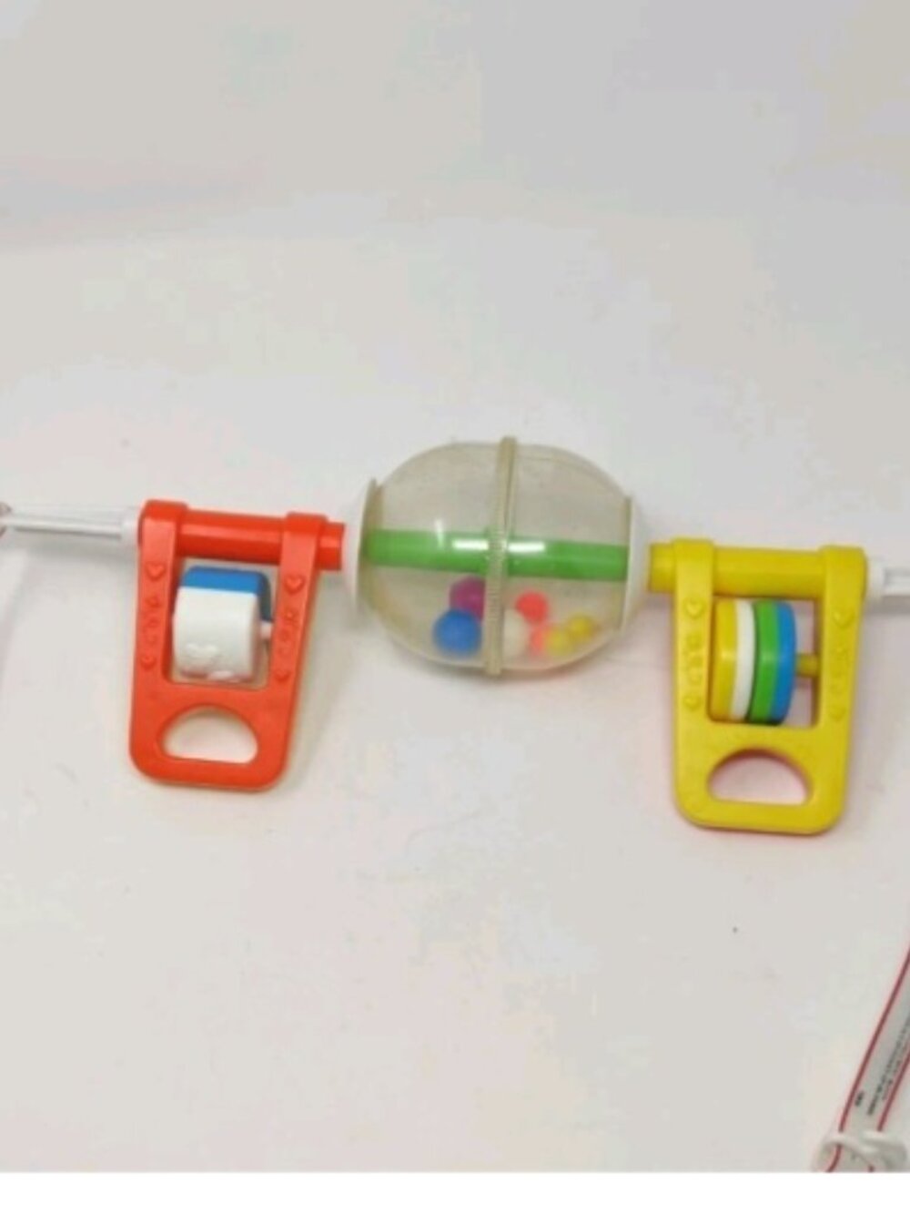 Vintage 70s Fisher Price Baby Toy Crib Gym Playpen Activity Bar Mobile Rattle
